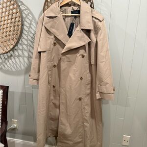NEW Banana Republic XLClassic Cotton Trench Coat River Bank Beige NWT!